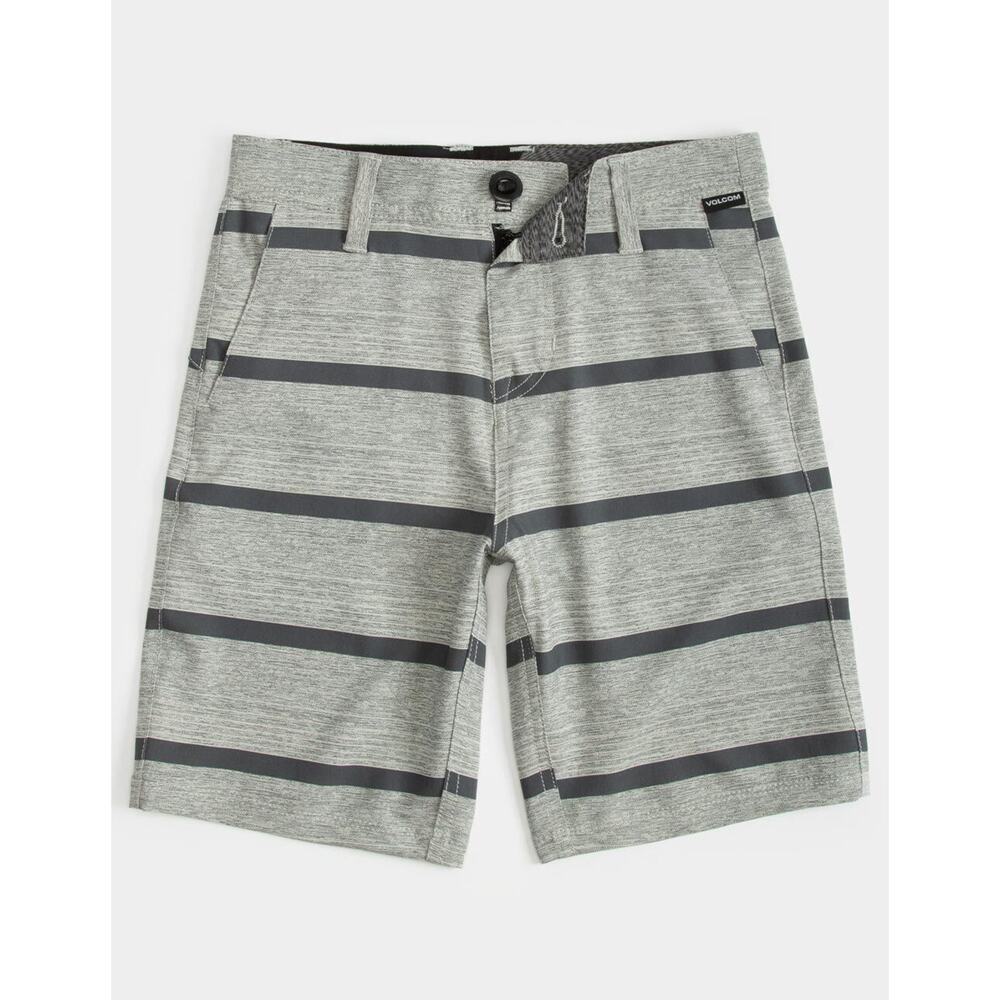 Volcom Frickin Surf N Turf Boys Hybrid Shorts Size 20 (30) Gray Black Stripe
